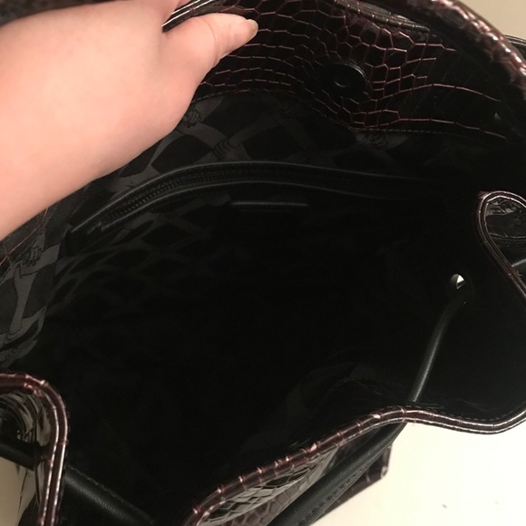 Opening Ceremony Dark Brown Croc-Embossed Backpack main image 4
